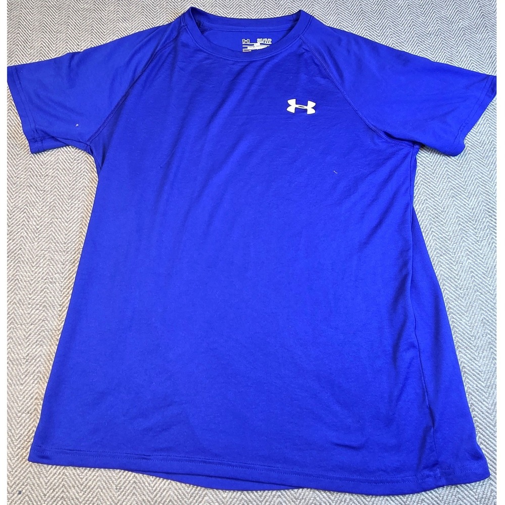 Under Armour HeatGear Loose Short Sleeve Shirt Royal Blue Mens Small SM P P